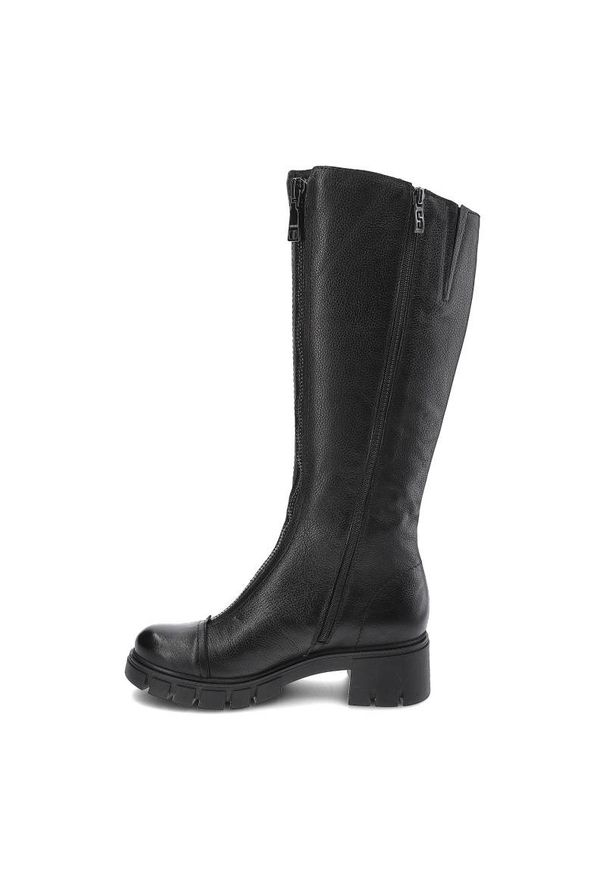 Czarne Kozaki Simen Damskie Eleganckie Buty Zimowe. Okazja: na co dzień. Kolor: czarny. Materiał: skóra. Szerokość cholewki: normalna. Sezon: zima. Styl: elegancki