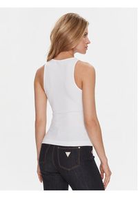 Guess Top W4RP43 KAZH2 Biały Slim Fit. Kolor: biały. Materiał: syntetyk