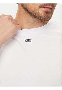 Karl Lagerfeld - KARL LAGERFELD T-Shirt 755034 542221 Biały Regular Fit. Typ kołnierza: dekolt w karo. Kolor: biały. Materiał: bawełna #5