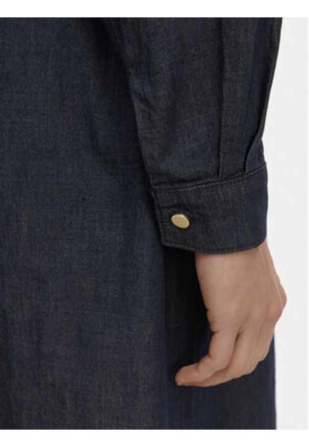 Armani Exchange Sukienka koszulowa XW001794 AF21337 MB001 Granatowy Regular Fit. Kolor: niebieski. Materiał: bawełna. Typ sukienki: koszulowe