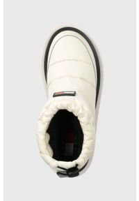 Tommy Jeans śniegowce TJW PADDED FLAT BOOT kolor beżowy EN0EN02292. Nosek buta: okrągły. Kolor: beżowy. Materiał: guma, poliester. Szerokość cholewki: normalna #4