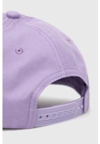 Hugo - HUGO czapka z daszkiem bawełniana kolor fioletowy z aplikacją. Kolor: fioletowy. Materiał: bawełna. Wzór: aplikacja #4