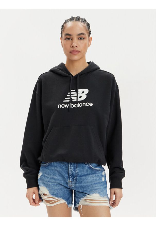 New Balance Bluza WT41504 Czarny Oversize. Kolor: czarny. Materiał: syntetyk, bawełna
