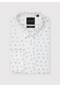 Pako Lorente - PAKO LORENTE - Biała koszula męska paisley. Kolor: biały. Materiał: bawełna, elastan. Długość rękawa: długi rękaw. Długość: długie. Wzór: paisley. Sezon: jesień #8