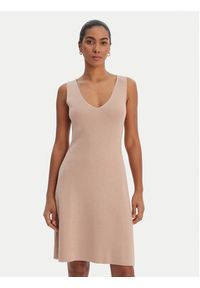 Morgan Sukienka dzianinowa 261-RMORESA Beżowy Slim Fit. Kolor: beżowy. Materiał: syntetyk #3