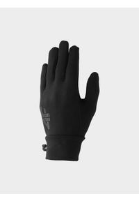 4f - Rękawiczki dzianinowe Touch Screen dziecięce - czarne. Kolor: czarny. Materiał: dzianina. Sezon: zima. Styl: casual #1