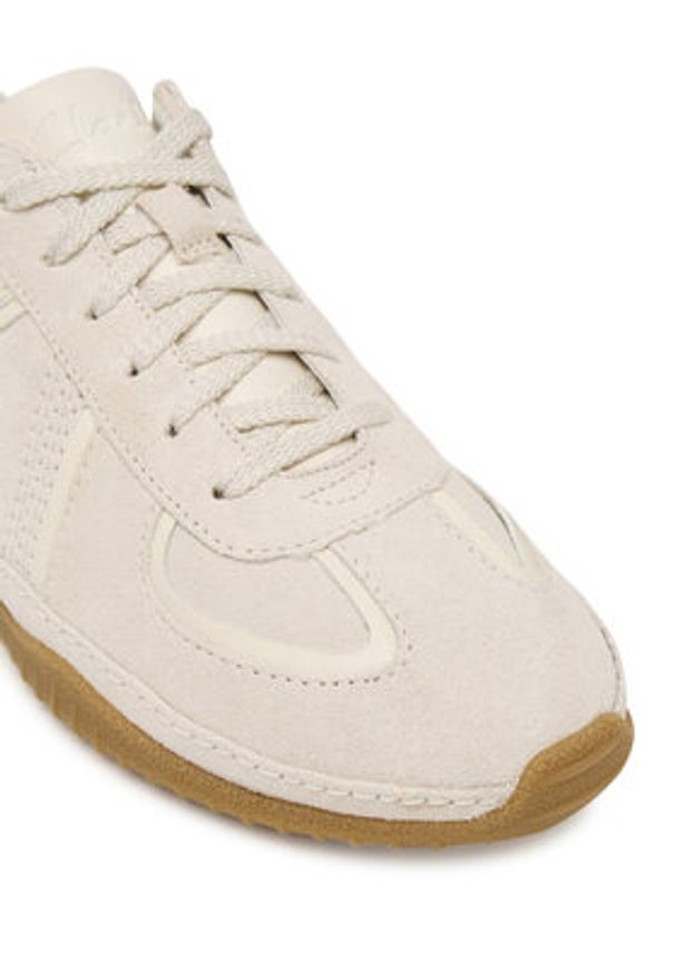 Clarks Sneakersy Meridor Lo 26183168 Beżowy. Kolor: beżowy. Materiał: skóra, zamsz