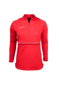 Nike - Bluza Damska Academy 21 DriFIT Quarter Zip Drill Top. Kolor: czerwony