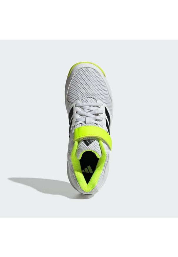 Adidas - Buty halowe dla dzieci Speedcourt Indoor. Kolor: biały, czarny, żółty, wielokolorowy. Sport: siatkówka