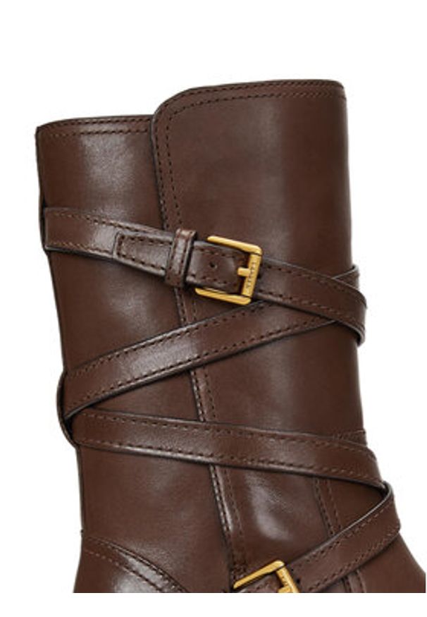 Lauren Ralph Lauren - LAUREN RALPH LAUREN Botki 802945680003 Brązowy. Kolor: brązowy. Materiał: skóra