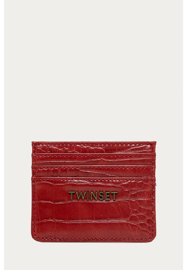 TwinSet - Twinset - Portfel. Kolor: czerwony. Materiał: skóra ekologiczna. Wzór: gładki