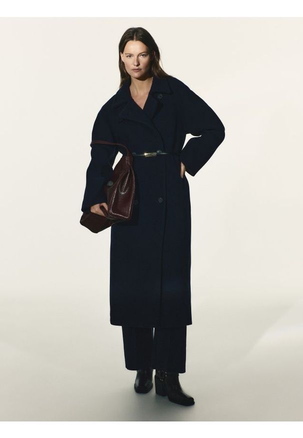 Reserved - Torebka shopper - mahoniowy. Kolor: brązowy. Materiał: skórzane