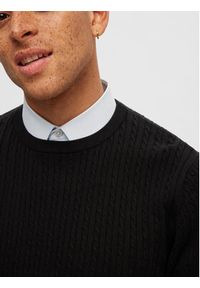 Selected Homme Sweter 16090606 Czarny Regular Fit. Kolor: czarny. Materiał: bawełna #3