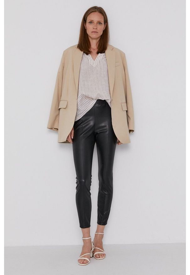 Pennyblack Spodnie damskie kolor czarny dopasowane high waist. Stan: podwyższony. Kolor: czarny