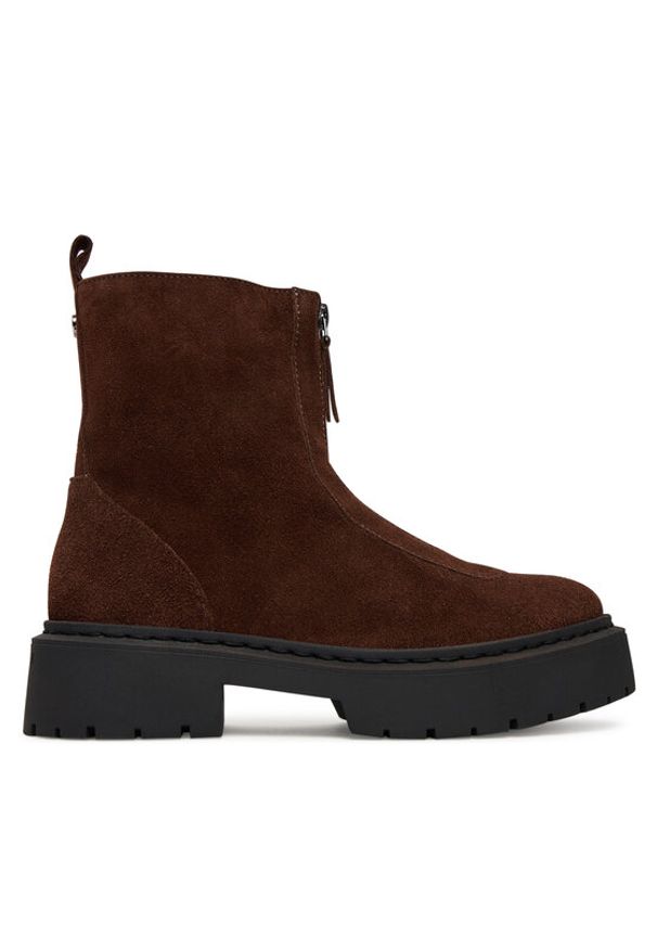 Steve Madden Botki SM11003404 Brązowy. Kolor: brązowy. Materiał: skóra, zamsz