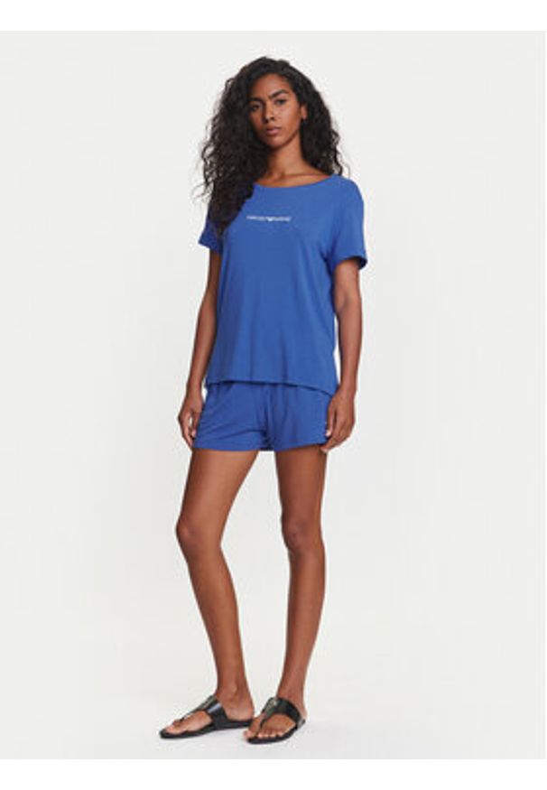 Emporio Armani Szorty sportowe EW000781 AF12192 UA012 Niebieski Regular Fit. Kolor: niebieski. Materiał: wiskoza