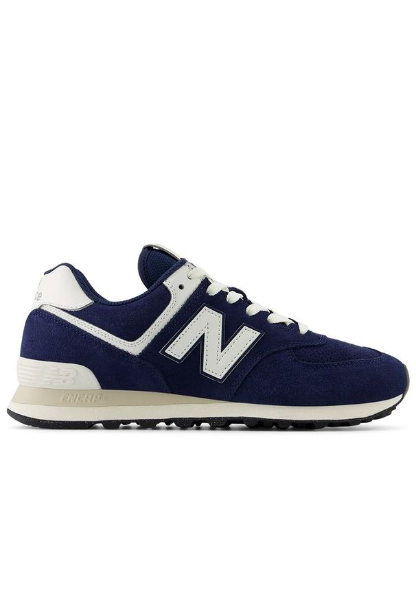 Buty unisex New Balance U574BCE - granatowe. Kolor: niebieski. Materiał: materiał, zamsz, syntetyk, guma, skóra. Szerokość cholewki: normalna. Model: New Balance 574