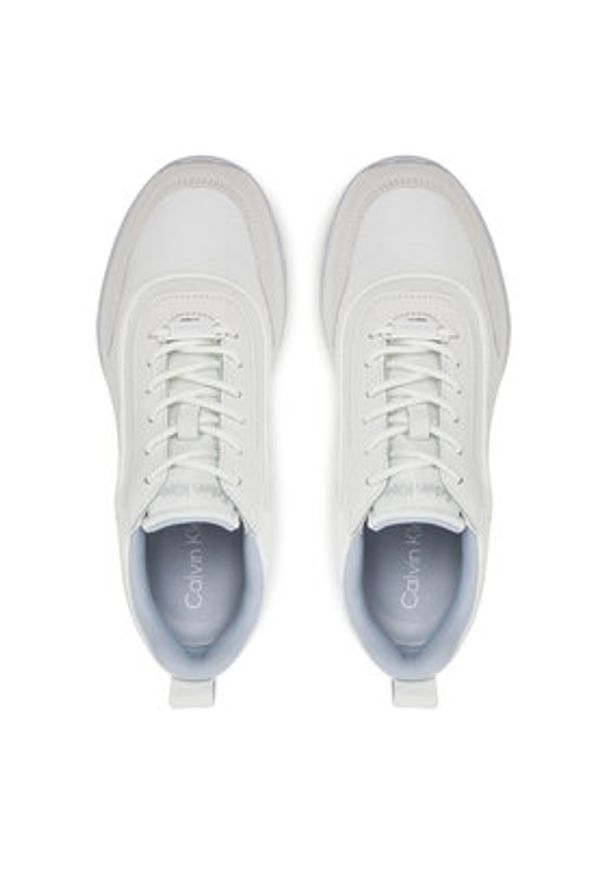 Calvin Klein Sneakersy Runner Lace Up Mesh Mix HW0HW02487 Biały. Kolor: biały. Materiał: skóra