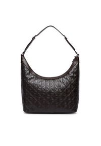Calvin Klein Torebka Emblem Aop Debossed Medium Shbag LV04F3875G Brązowy. Kolor: brązowy. Materiał: skórzane #4