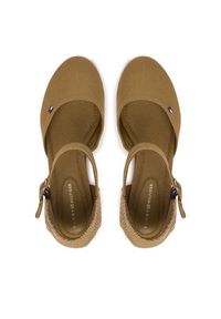 TOMMY HILFIGER - Tommy Hilfiger Espadryle Mid Wedge Espad Closed Toe FW0FW09233 Brązowy. Kolor: brązowy. Materiał: materiał #3