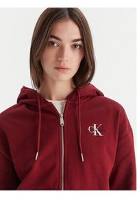 Calvin Klein Jeans Bluza Monologo LV047B270G Bordowy Regular Fit. Kolor: czerwony. Materiał: bawełna #3