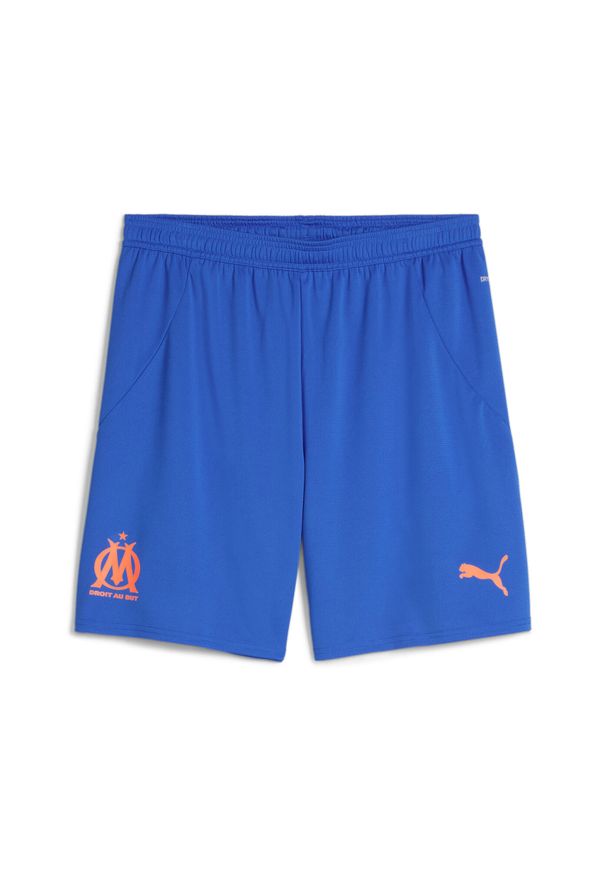 Puma - Męskie szorty Olympique Marsylia 24/25 PUMA Racing Blue Fluro Orange Pes. Kolor: pomarańczowy, niebieski, żółty, wielokolorowy