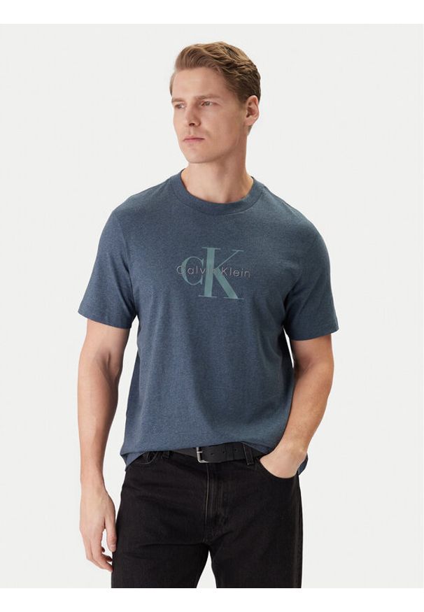 Calvin Klein Jeans T-Shirt LV04RB862G Granatowy Regular Fit. Kolor: niebieski. Materiał: bawełna