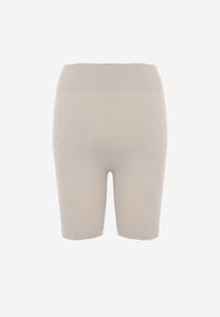 Renee - Beżowe Elastyczne Szorty Biker High Waist Diovien. Okazja: na co dzień. Stan: podwyższony. Kolor: beżowy. Materiał: prążkowany. Długość: krótkie. Styl: casual #6