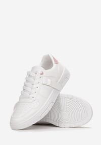 Renee - Biało-Różowe Sneakersy Kydeusa. Wysokość cholewki: przed kostkę. Kolor: biały. Szerokość cholewki: normalna. Wzór: aplikacja. Obcas: na płaskiej podeszwie #6