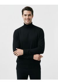 Półgolf Klasyczny, Męski Czarny - Brave Soul. Kolor: czarny. Materiał: bawełna. Sezon: zima, jesień. Styl: klasyczny #3