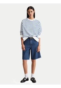 Marc O'Polo Denim Bluza 500 0006 574 Niebieski Oversize. Typ kołnierza: polo. Kolor: niebieski. Materiał: bawełna #4