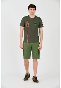 Aeronautica Militare - AERONAUTICA MILITARE Zielony bawełniany męski t-shirt Frecce Tricolori Short Sleeve, Rozmiar M. Kolor: zielony. Materiał: bawełna #6