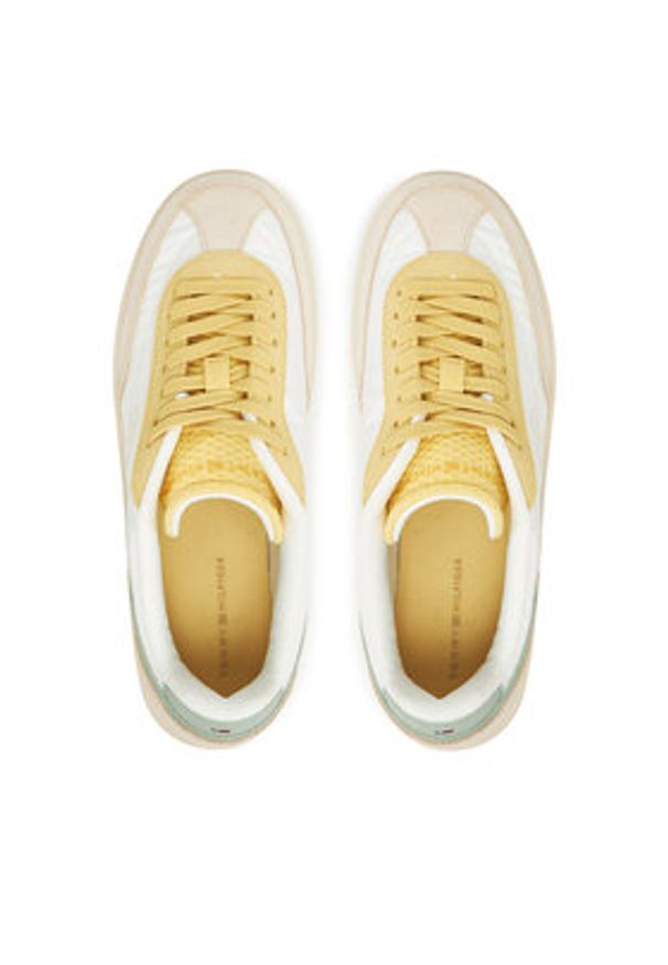 TOMMY HILFIGER - Tommy Hilfiger Sneakersy Th Heritage Sneaker FW0FW08643 Biały. Kolor: biały. Materiał: zamsz, skóra