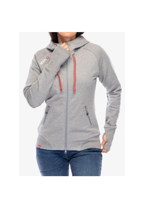 OCUN - Bluza rozpinana damska Ocun Hoodie Zipper. Kolor: szary