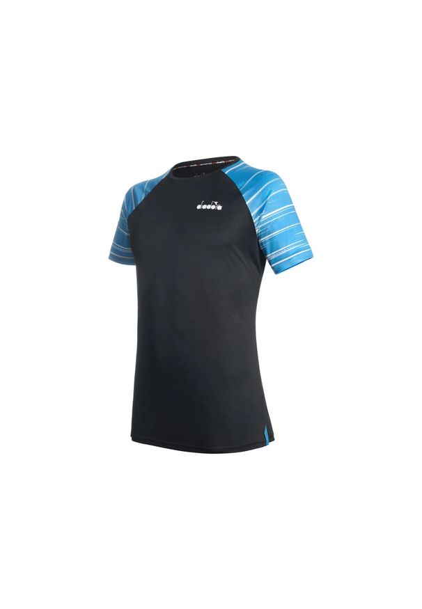 Koszulka tenisowa męska z krótkim rekawem Diadora ss T-shirt. Kolor: niebieski, biały, wielokolorowy, czarny. Długość: krótkie. Sport: tenis