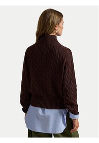 Polo Ralph Lauren Sweter 211963467505 Brązowy Relaxed Fit. Typ kołnierza: polo. Kolor: brązowy. Materiał: bawełna #5