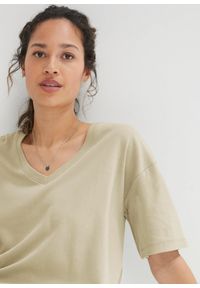 bonprix - Sukienka shirtowa z dekoltem w serek, oversized (2 szt.). Typ kołnierza: dekolt w serek. Kolor: niebieski