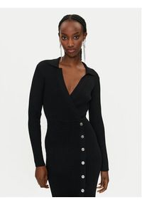 Pinko - PINKO Sukienka dzianinowa Viscosa Mix 104033 A239 Czarny Slim Fit. Kolor: czarny. Materiał: syntetyk