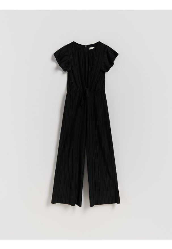 Reserved - Strukturalny kombinezon - czarny. Kolor: czarny. Materiał: dzianina