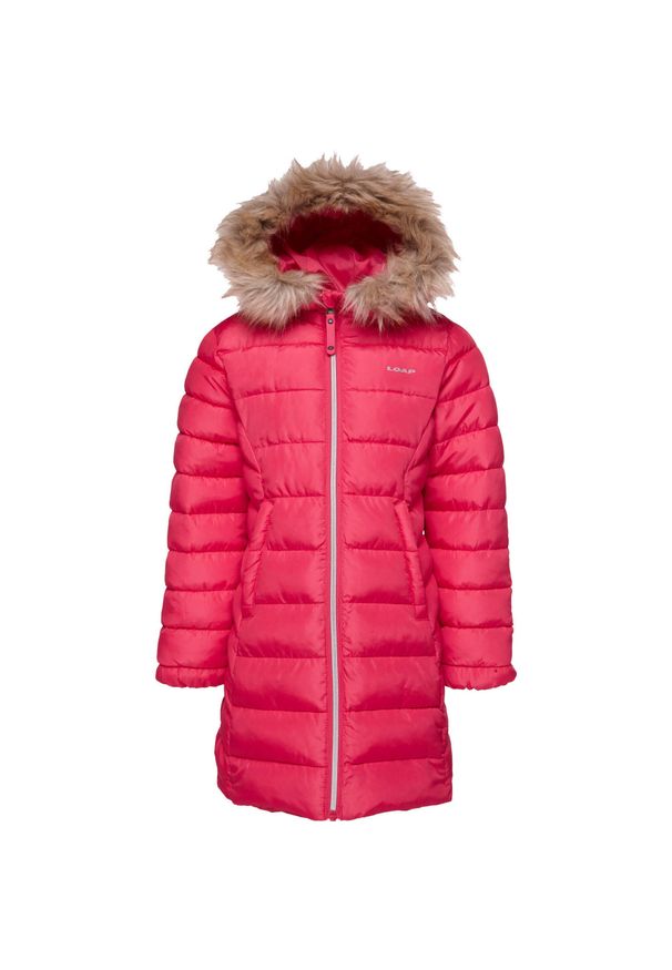 GLOMEX - Loap Indala płaszcz zimowy różowy 158-164. Kolor: różowy. Materiał: puch. Sezon: zima. Sport: turystyka piesza