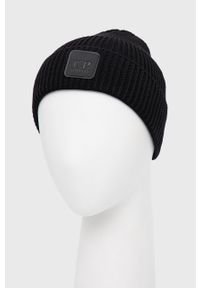 C.P. Company czapka bawełniana kolor czarny bawełniana. Kolor: czarny. Materiał: bawełna