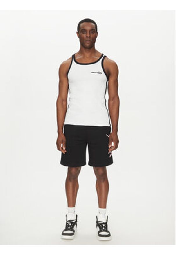 Karl Kani Tank top Ellipse 60310050 Biały Slim Fit. Kolor: biały. Materiał: bawełna