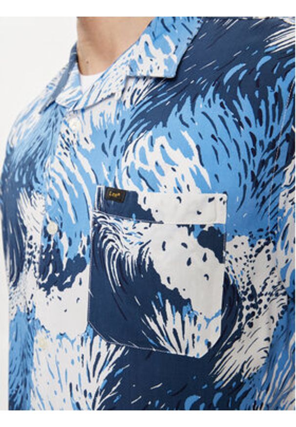 Lee Koszula Resort 112349945 Niebieski Relaxed Fit. Kolor: niebieski. Materiał: bawełna