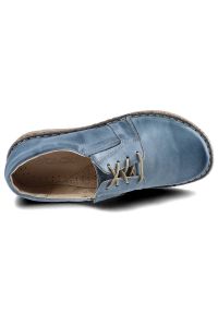 Półbuty damskie Wasak, z miękkiej skóry naturalnej i na płaskim obcasie, jeans, 537. Okazja: na co dzień. Zapięcie: sznurówki. Kolor: niebieski. Materiał: jeans, skóra. Szerokość cholewki: normalna. Obcas: na obcasie. Styl: elegancki, casual, klasyczny. Wysokość obcasa: niski #8