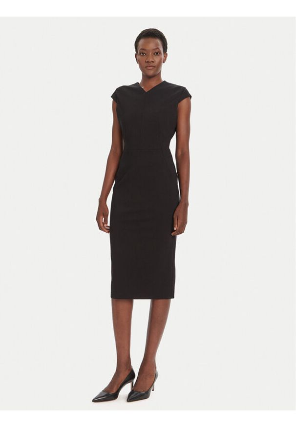 BOSS Sukienka koktajlowa Dulisa 50541987 Czarny Slim Fit. Kolor: czarny. Materiał: wiskoza, syntetyk. Styl: wizytowy