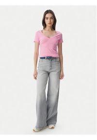 Tommy Jeans T-Shirt DW0DW20458 Różowy jasny Slim Fit. Kolor: różowy. Materiał: bawełna #2