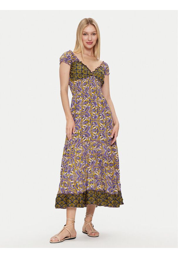 Iconique Sukienka letnia Shirley IC24-098 Kolorowy Regular Fit. Materiał: syntetyk. Wzór: kolorowy. Sezon: lato