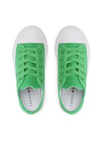TOMMY HILFIGER - Tommy Hilfiger Trampki Low Cut Lace-Up Sneaker T3A9-32677-0890 M Zielony. Kolor: zielony. Materiał: materiał #4