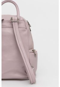 Answear Lab Plecak skórzany damski kolor różowy mały gładki. Kolor: różowy. Materiał: skóra. Wzór: gładki. Styl: wakacyjny #5