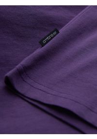 Ombre Clothing - Męski klasyczny bawełniany T-shirt BASIC - fioletowy V13 OM-TSBS-0146 - XXL. Okazja: na co dzień. Kolor: fioletowy. Materiał: bawełna. Styl: klasyczny #3